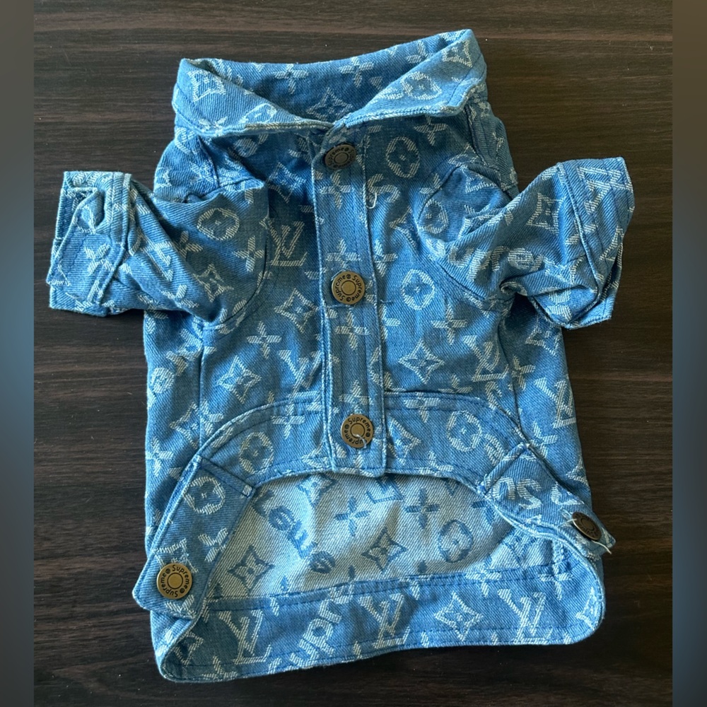 Blue Monogram Dog Jacket